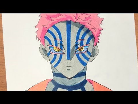 ❄️Dibujando paso a paso a AKAZA DE DEMON SLAYER - Drawing Akaza ❄️