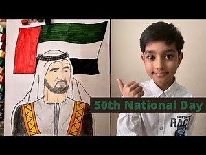 How to draw H.H Sheikh Muhammad/ 50th UAE National Day