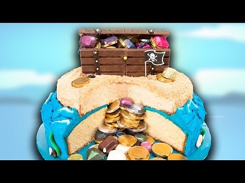 How to Make a Buried Treasure Cake with a Kit Kat Chest from Cookies Cupcakes and Cardio