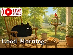 The Quiet Before the Day Begins | 24/7 Noir Jazz for Slow Coffee, Birdsong & a Black Cat
