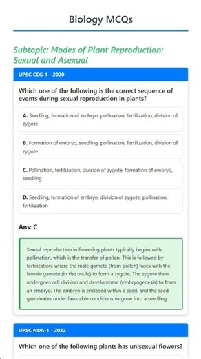 Modes of Plant Reproduction: Sexual and Asexual