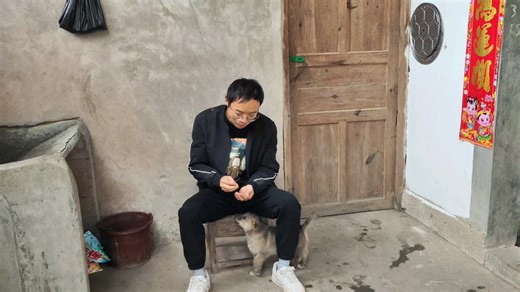 粉丝给田园犬寄了三袋粮食，农村土狗第一次吃高档食品狗生飞起