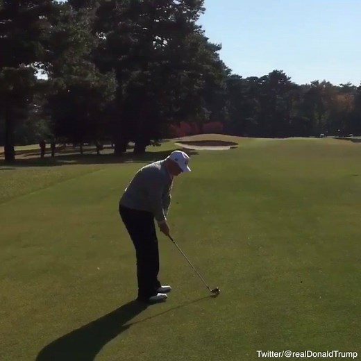 President Trump’s golf swing is __________. http://glfdig.st/GZQBZCr 🎥: Twitter/@realDonaldTrump | Golf Digest