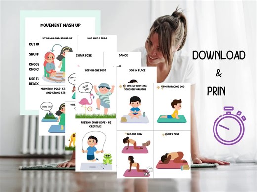 Movement Break Cards, Brain Break Activities, Exercise Cards for Kids, PE Games, Fitness Cards, Movement Cards for Kindergarten Classroom - Etsy