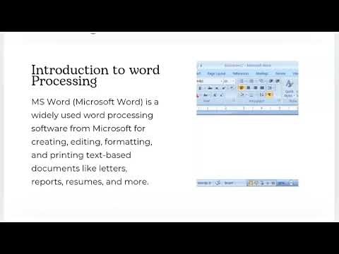 The Introduction to Word process - grade II