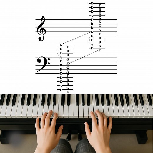 Piano Notes Chart for Beginners - Treble Clef and Bass Clef Reference Sheet (letters and Notes) - Printable PDF Music Guide - Etsy UK