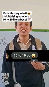Challenge Accepted! 🤯 Can you multiply numbers from 16 to 20 like a pro? 📚💡 Watch till the end to see me crush this math challenge! 😊 #MathChallenge #MultiplicationMaster #LearningIsFun #ChallengeAccepted #MathReels #Multiply16to20 | Dann Carlo Pizarra Pili