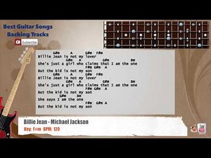 Billie Jean - Michael Jackson Bass Backing Track with scale, chords and lyrics