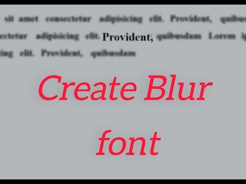 Blur font create by Css