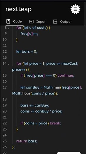 Buy Maximum Ice Cream Bars | Counting Sort Explained in JavaScript | LeetCode | Optimal Solution