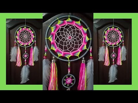 Genial idea de un SUPER ATRAPASUEÑOS tipo mandala con mostacilla en colgantes