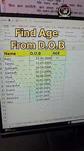 19K views · 284 reactions | Excel me Date of birth se age calculator #Excel #exceltips #exceltricks #pctips #computer #education #teaching #teachingmethods #msexceltraining #reelsinstagram #reels #reelsfb #vanyaclasses | Vanya Classes | Facebook