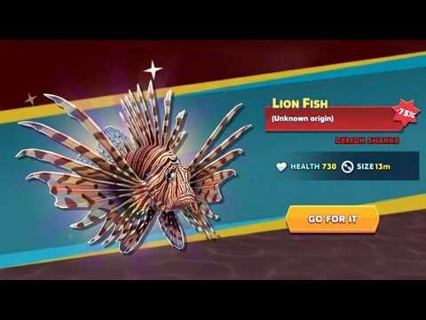 LION FISH UNLOCKED AND KILL ALL SHARK | Hungry Shark Evolution