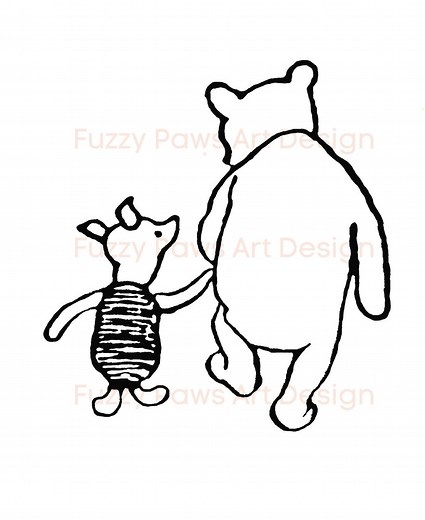 Pooh Piglet Holding Hands Printable | Vintage 1926 Illustration | Friendship Nursery Wall Art | Digital Download - Etsy