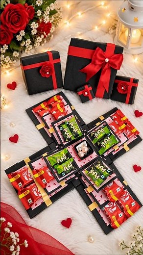 DIY Valentine’s Day Chocolate Gift Box ❤️🎁 | Beautiful Handmade Surprise Gift Idea | #shorts #diy