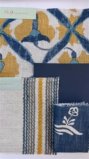Mixing patterns is often a struggle; follow these tips. Have a base or main colour; in this scheme it’s the blue. Chose an accent, here it’s yellow, which sits almost opposite blue on the colour wheel so it will work together. Here I’ve chosen a stripe and a pattern, there common theme being the blue and yellow; but the stripe is subtle and has only a small amount of blue and yellow. Meanwhile the Roman Blind pattern is much bolder, a floral and mainly blue and yellow. For the cushion I went mon