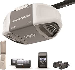 Chamberlain C870 Smart Garage Door Opener with Battery Backup - myQ Smartphone Controlled - Ultra Quiet Durable Chain Drive with MAX Lifting Power (1.25 HP), Wireless Keypad Included, Gray