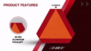 OLANZU Slow Moving Vehicle Triangle Sticker 14”x 16” - High Intensity Prismatic Slow Moving Vehicle Sign for Golf Cart, Tractor - Rust Free Metal Signs for Control & Safety