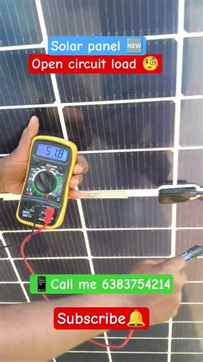 solar panel open circuit load 🧐 #solar #solarenergy #solarwaterpumps #opencircuit