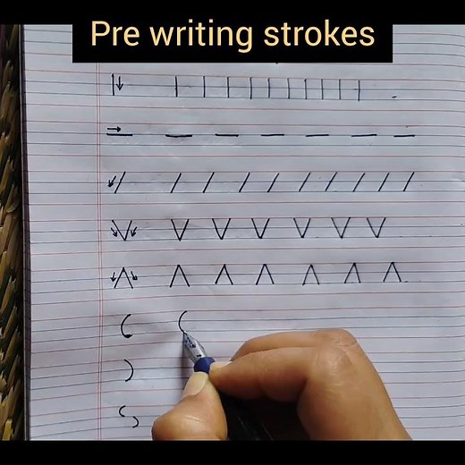 How to learn to write prewriting strokes#pre writing strokes for writing cursive handwriting