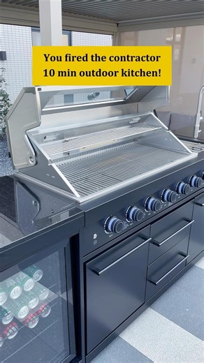 You just saved $20k on your backyard8 burners + Ice-cold beer fridge.#mobilekitchen #outdoorcooking