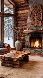 Nordic Cabin Spin | Cozy Log Interior Reveal ❄️🔥