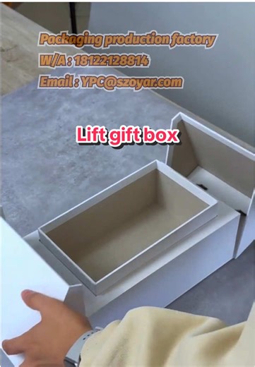 Custom luxury auto lift mechanism innovative rigid packaging paper box premium double open door magnetic closure gift box #packagingbox #giftbox #cardboardbox #giftboxcustom