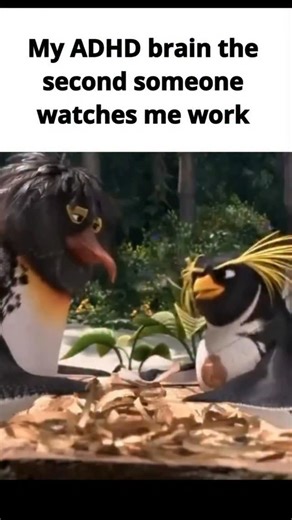 ADHD MOOD on Instagram: "My ADHD brain the second someone watches me work is basically a Windows 95 computer trying to run Cyberpunk. 🖥️💨 There is nothing quite as paralyzing as the "The Observer Effect." I can be perfectly capable of doing a task—cleaning, typing, cooking, even just walking—but the moment I feel eyes on me, my executive function decides to take a permanent vacation. Suddenly, my hands don't work, I forget the next step, and I start overthinking the physics of my own movements