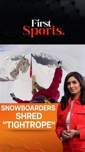 Firstpost on Instagram: "#FirstSports: Snowboarders Traverse "Tightrope" Course on Top Of The Italian Alps In the heart of the Julian Alps in northeast Italy, winter sports athletes conquered a 350-metre-long course built on a ridge. The professionals took on the challenge to navigate risky slopes to script history. @rupharamani"