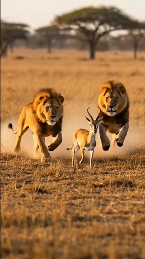Lions Chase Gazelle in Epic African Hunt | Wildlife Moment