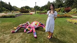 How a local artist created a giant, colourful crocheted spider