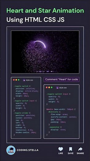Heart and star animation using html and css #shorts #heart #html #css #star #javascript
