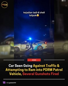6.7K views · 44 reactions | At one point, the suspects got out of the car and tried to run away on foot Full article : https://worldofbuzz.com/car-seen-going-against-traffic-attempting-to-ram-into-pdrm-patrol-vehicle-several-gunshots-fired/ | WORLD OF BUZZ | Facebook