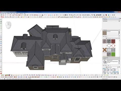 Sketchup Tips - Hand modeling a complex roof.