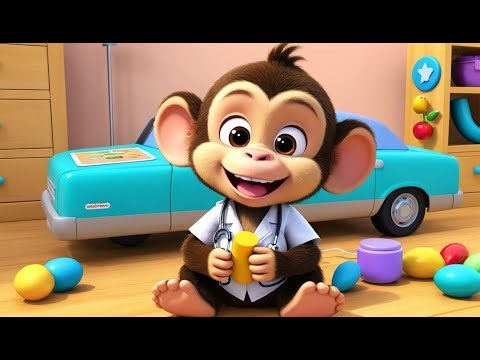 Doctor Monkey with the Big Smile | Fun Nursery Rhyme & Kids Learning Cartoon