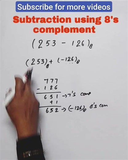 subtraction using 8's complement in Digital electronics