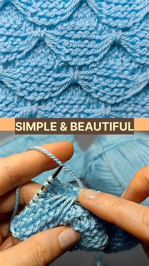 Simple & Beautiful 3D Stitch ✨ Easy Knitting Tutorial |#knittingpattern #beginnersstitch #shorts