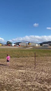 One of our Bell214’s based in Tasmania departing with the fire bucket on. We have our future pilot checking over our movements making sure we are keeping those machines shinning 😂 Thank you Kimberley for sending the video through. | McDermott Aviation Group