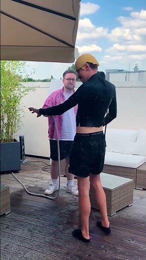 Erfrischung vor der Aufnahme.