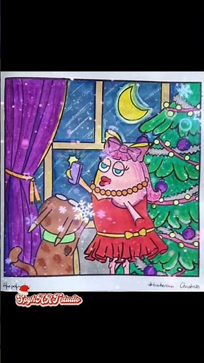 How I Color a Christmas Coloring Page from Brotherakia by Mikri Ollandeza