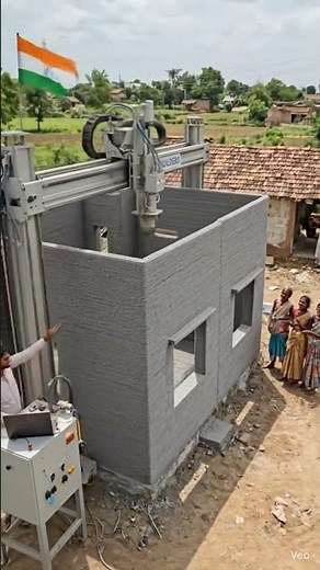 Now a machine will build your house! 🏠 3D Concrete Printing Technology #shortvideo