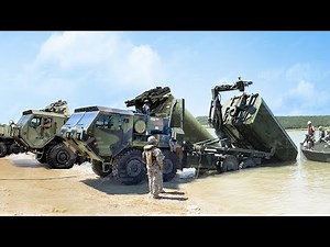 US Army Engineers Build Massive Floating Bridges to Move Tanks Across the River