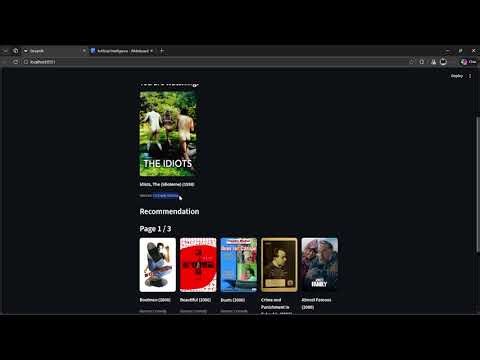 Movie recommendations with content based filtering on genres