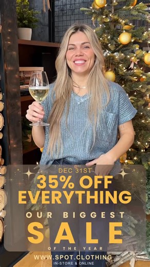 35% OFF EVERYTHING STARTS NOW 🥳 Our biggest sale of the year is something you don’t want to miss! Shop with us in store or head to our website and receive free shipping over $49✨ HAPPY (almost) NEW YEARS! 🥂 https://spot.clothing #newyearseve #biggestsaleoftheyear #biggestsale #eggharborwi #sisterbaywi | Spot