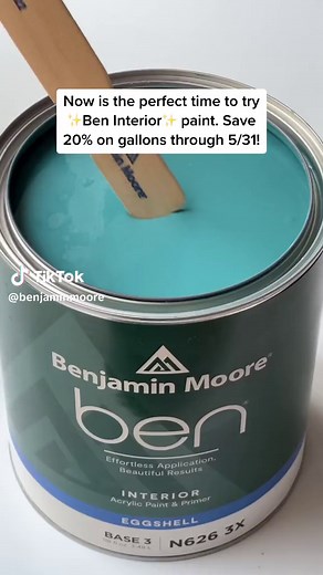 📣 Kick off your summer projects with Ben Interior paint! Get 20% OFF* up to three gallons when you shop online using code BEN20 in your cart or visit your locally owned store from May 16-31, 2023. *See site for terms. #BenjaminMoore #Paint #PaintTok #DIY #BenjaminMoorePaint