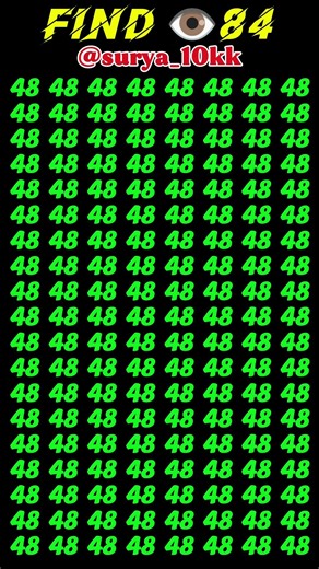 find the 84 🤔 #findthenumber #trending #puzzle #viral #quotes #growth #iqtest