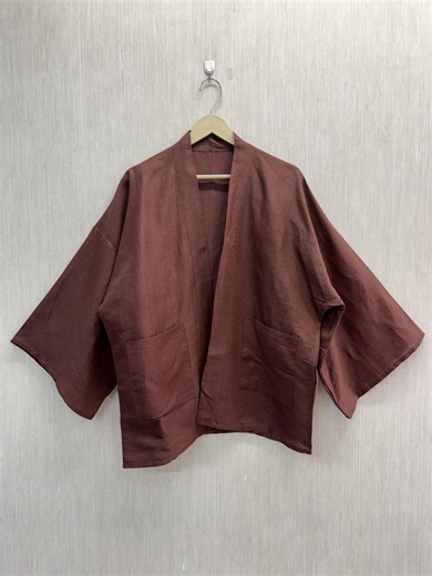 Handmade Linen Kimono Robe: Short Sleeve, Boho Fit - Etsy