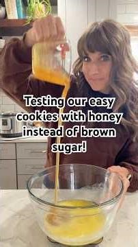 I made our easy chocolate chip cookie recipe with honey instead of brown sugar