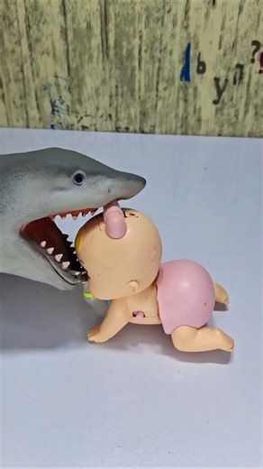 Hungry Shark vs. Brave Baby! 😂🦈