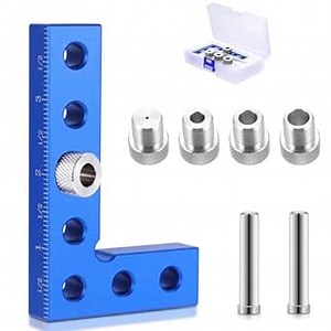 Small Square, Mini Small Square Tool I Small Square Center Finder Woodworking Tool, Precision Small Square Tool with 2/5" Center Marking Hole Woodworking, Mini Small Square Tool for Carpenter Blue